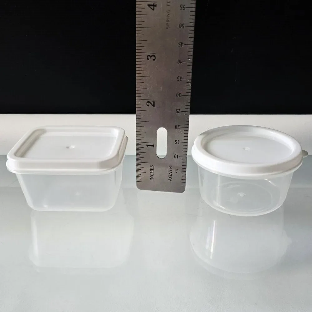 5 Miniature Plastic Storage Containers with Lids Crafts Room Kitchen Organizing